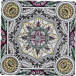 Декоративный элемент 6012B Symmetrical floral pattern 15,2х15,2