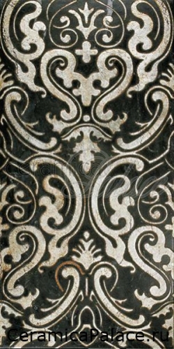 Декоративный элемент SHIRAZ 2 Fondo Nero Marquinia - Decoro Argento 30,5 x 60