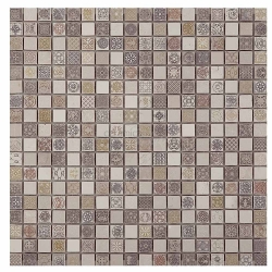 Декоративный элемент Stamp 15 Travertino Chiaro e Bianco Perlino mix marble 29,6x29,6x1