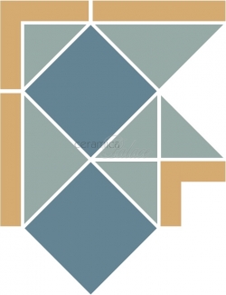 Декоративный элемент V-PBLUE-C1 PORTREE BLUE 1 Corner 23,6x23,6x19