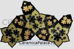 Напольная плитка ALHENA Nero Marquinia Gold Star + hexagon