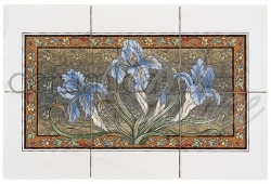 Декоративный элемент 6084A Blue Iris 6-tile panel. 30,4х45,6 Each tile 15,2 x 15,2