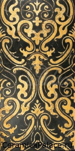 Декоративный элемент SHIRAZ 2 Fondo Nero Marquinia - Decoro Oro 30,5 x 60