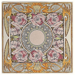 Декоративный элемент 6043B Nocturnal Slumber single floral tile on Colonial White 152 x 152 x 7