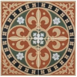 Декоративный элемент Gladstone 6284V Green-Red 4 tile 30,4x30,4